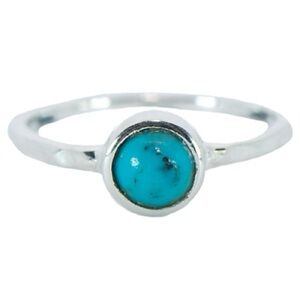 Pura Vida Silver Ring with Turquoise Stone (Size 6)